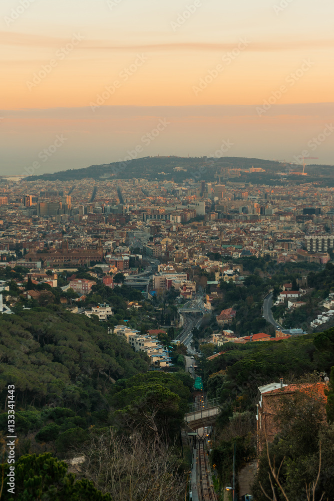 high formated overview picture of barcelona in the afternoon