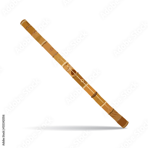 Vector didgeridoo, traditional australian wind musical instrument