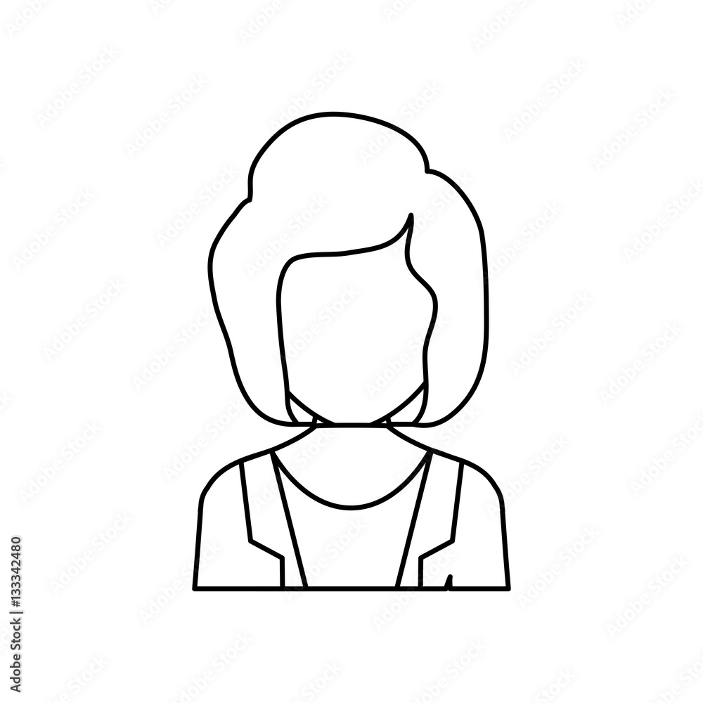 woman faceless profile icon vector illustration graphic design