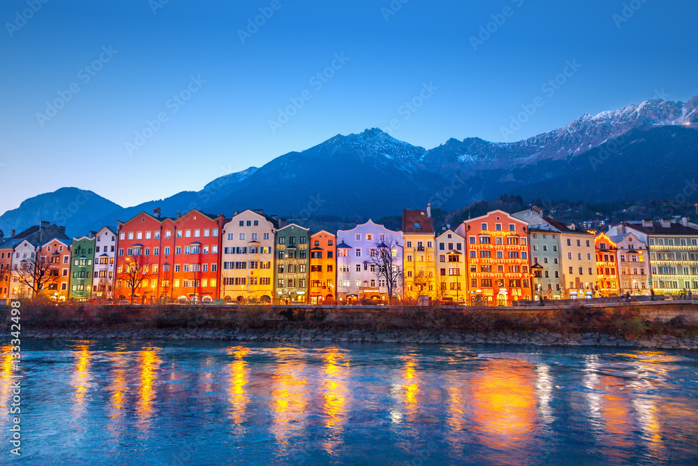 Innsbruck at night, Austria