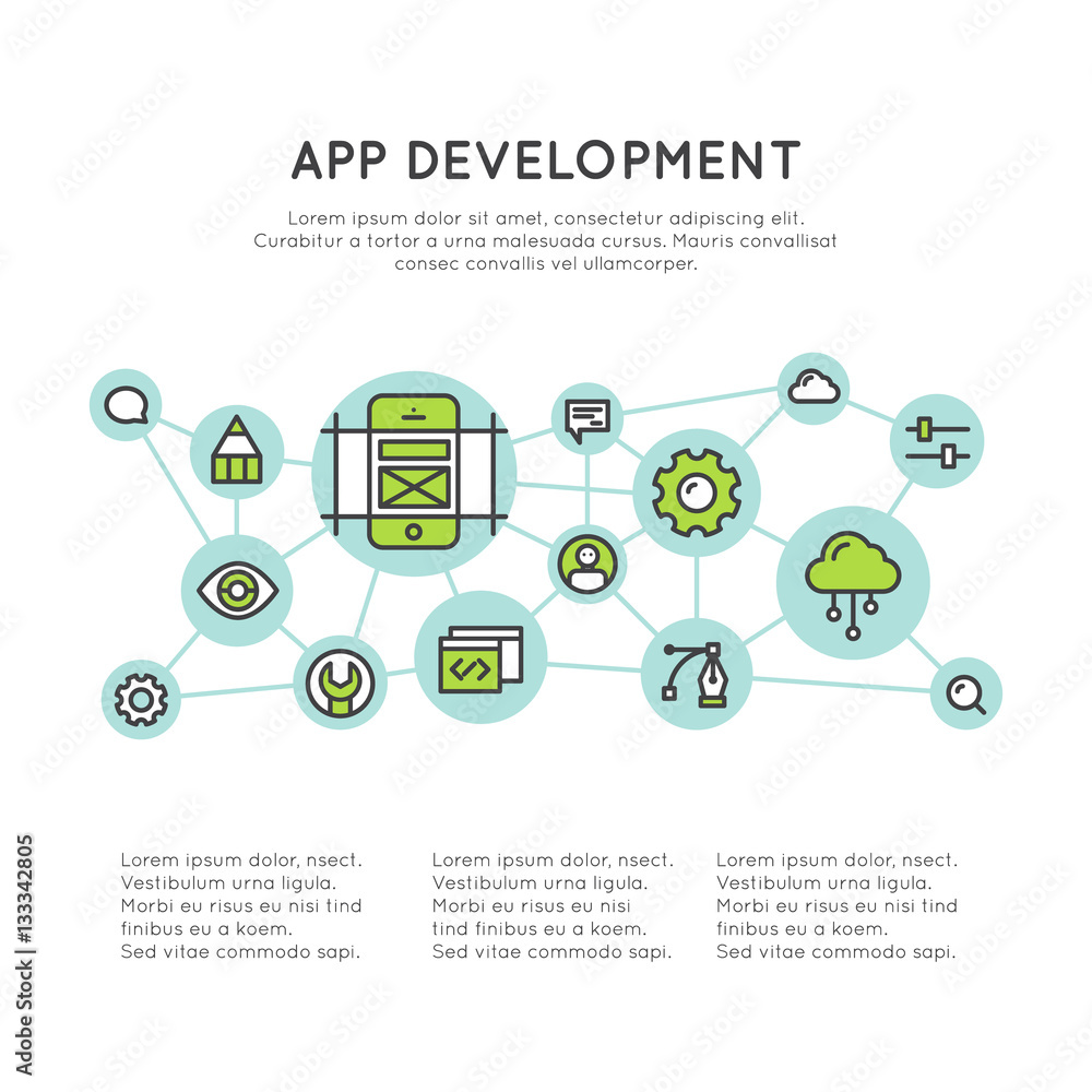 Vecteur Stock Vector Icon Style Illustration of Application Development ...