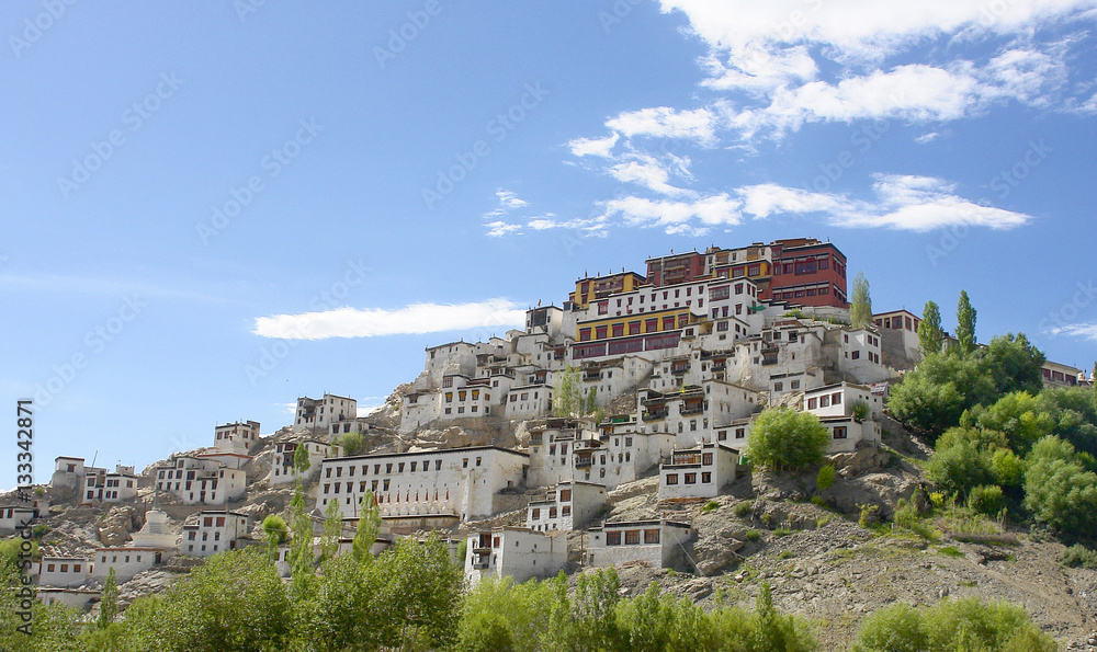 Thiksay Gompa or Thiksay Monastery (alsoTikse, Tiksey or Thiksey) - gompa (monastery) located on top of a hill in Thiksey village  in Ladakh, India
