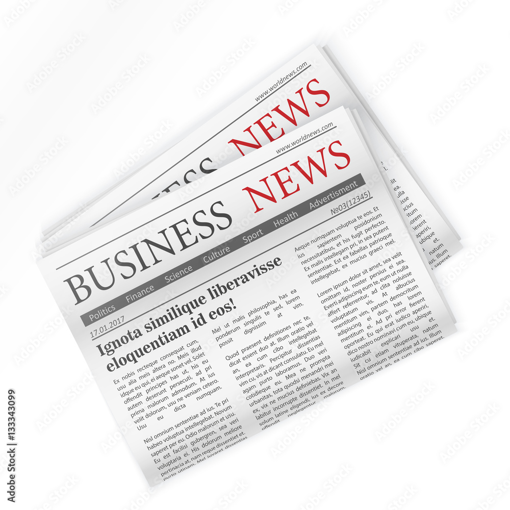 Obraz premium Newspaper. Business news. Regional newspapers business news.