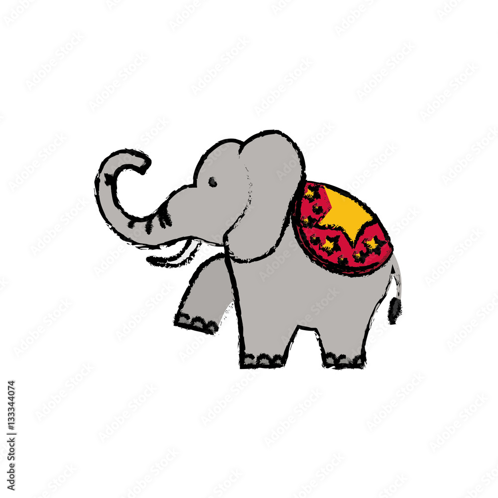 Fototapeta premium circus elephant cartoon icon vector illustration graphic design