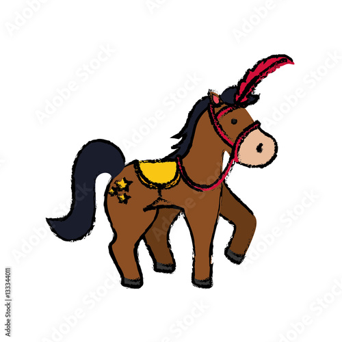 circus horse cartoon icon vector illustration graphic design