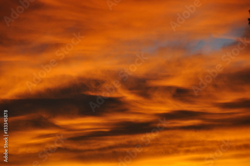 Orange Sunset Clouds Abstract