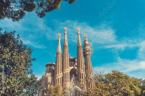 Photography Sagrada Familia church at barcelona