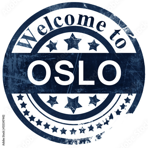 Photography Oslo stamp on white background