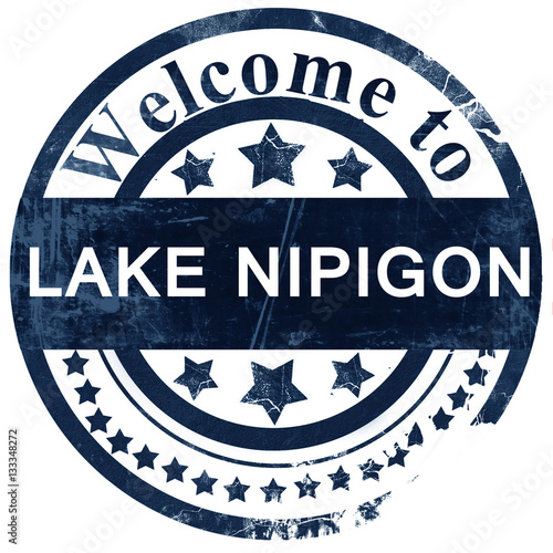Lake nipigon stamp on white background photo