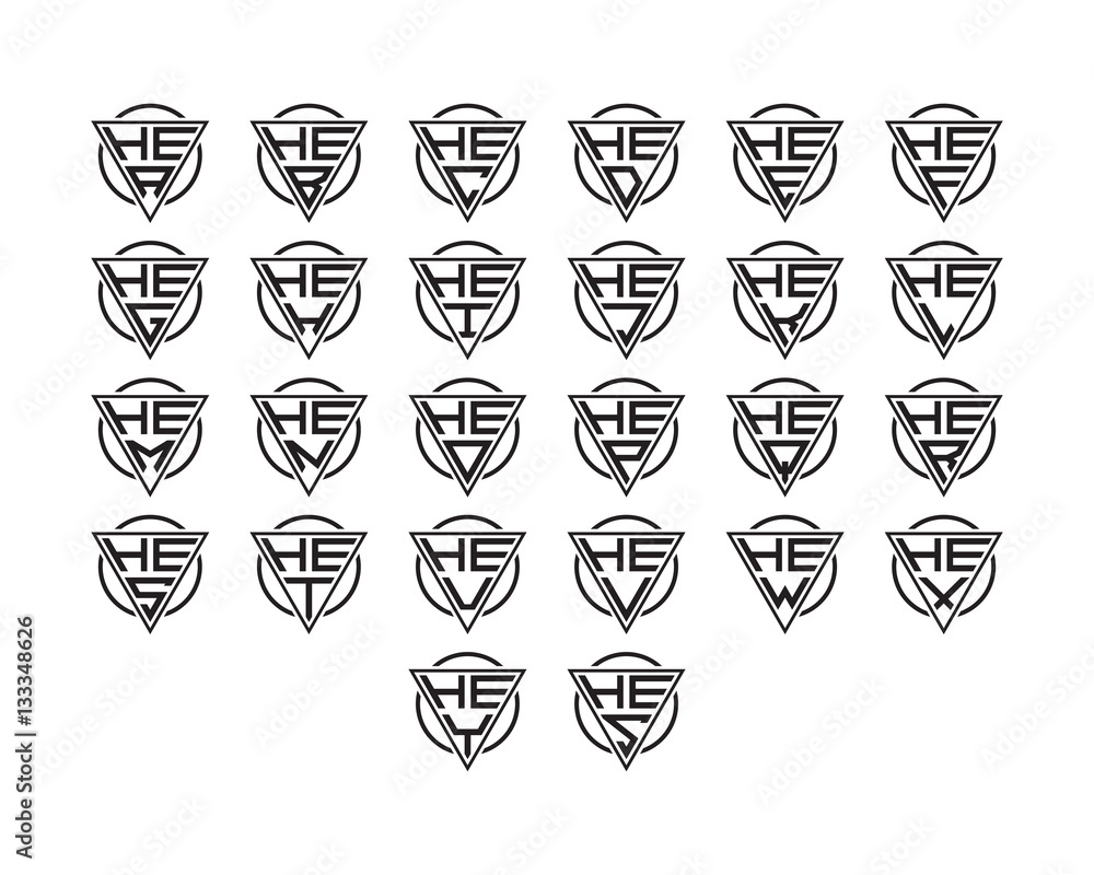initial letter logo circle triangle set initial letter logo circle triangle set