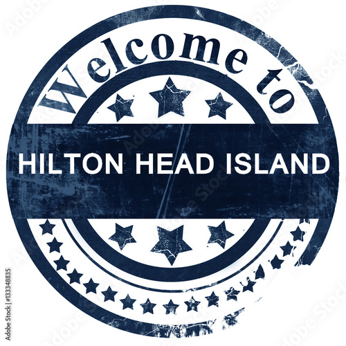 hilton head island stamp on white background