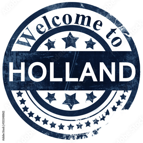 holland stamp on white background