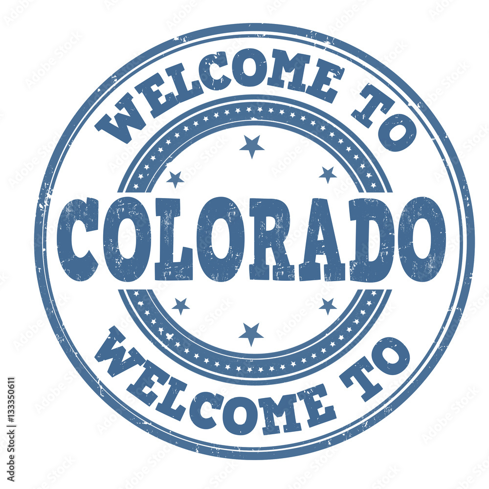Welcome to Colorado sign or stamp
