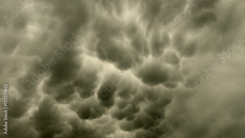 Menacing Mammatus Clouds on Thunderstorm Anvil