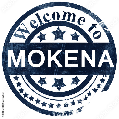 mokena stamp on white background photo