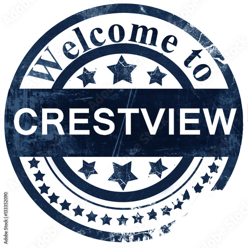 crestview stamp on white background photo