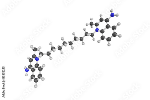 Принти на полотні Dequalinium, a quaternary ammonium cation commonly available as