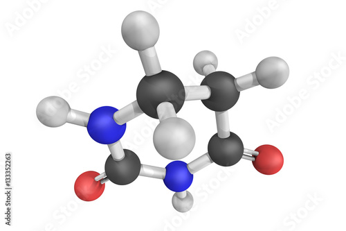Valokuva Dihydrouracil, an intermediate in the catabolism of uracil. 3d m