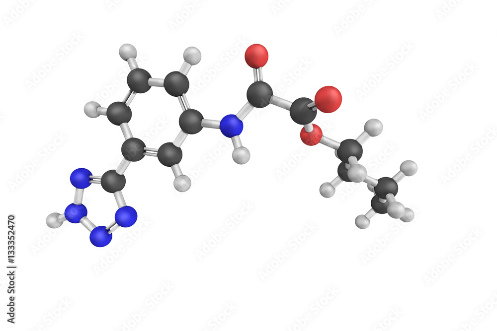 Tazanolast, a selective mast-cell-stabilizing drug. 3d model Tazanolast, a selective mast-cell-stabilizing drug. 3d model