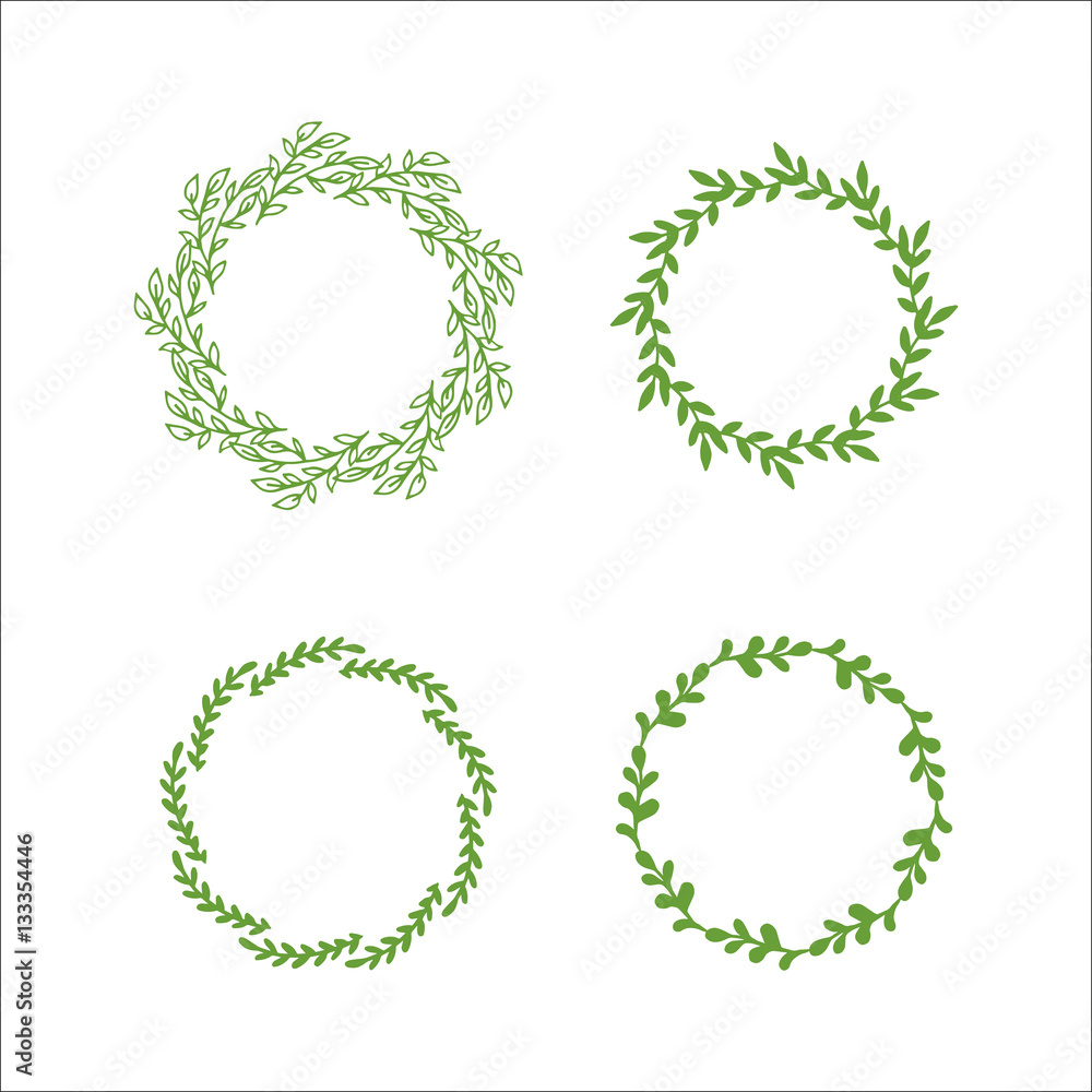 Floral wreath decoration vector.