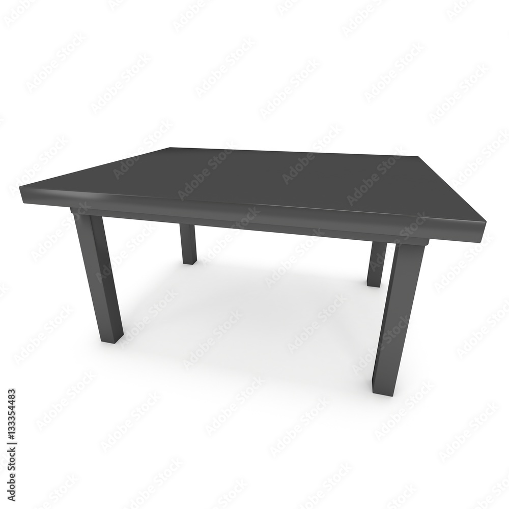Black Table. 3D render isolated on white. Platform or Stand Illustration. Template for Object Presentation. Black Table. 3D render isolated on white. Platform or Stand Illustration. Template for Object Presentation.