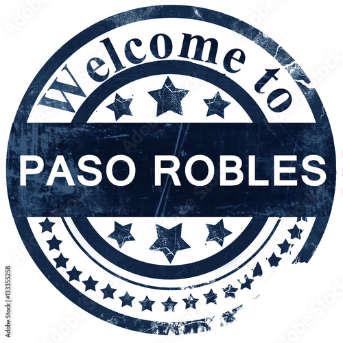 paso robles stamp on white background photo