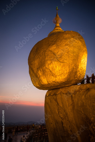 Golden Rock in Kyaikhtiyo, Burma photo