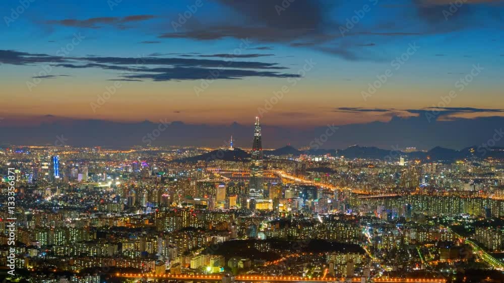 Time lapse of Seoul City, South Korea. Time lapse of Seoul City, South Korea.