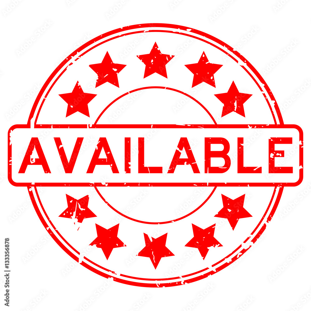 Grunge red available round rubber stamp on white background Grunge red available round rubber stamp on white background