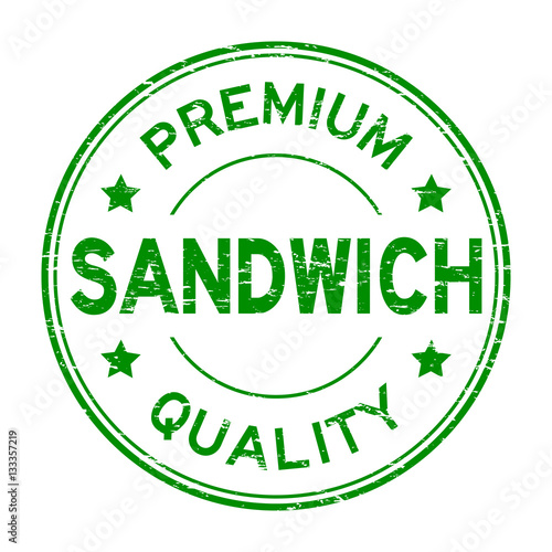 Grunge green premium quality sandwich round rubber stamp