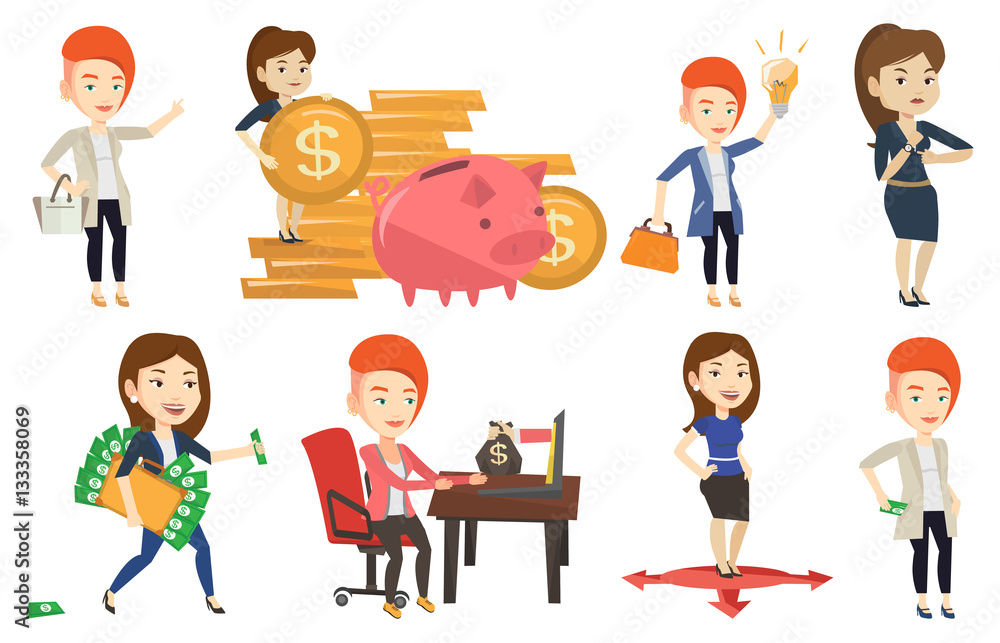 Vector set of business characters. Vector set of business characters.