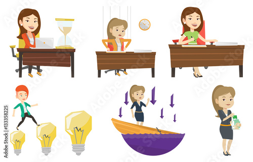 Vector set of business characters.