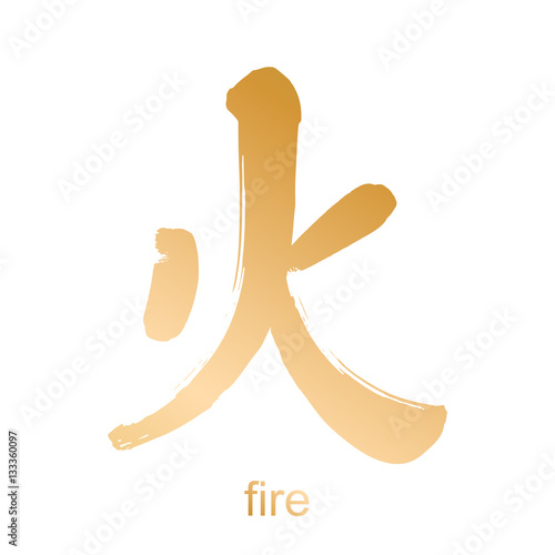 Kanji hieroglyph fire