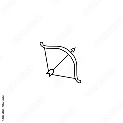 Cupid bow line icon, Valentine's day, love concept, vector graphics, a linear pattern on a white background, eps 10.