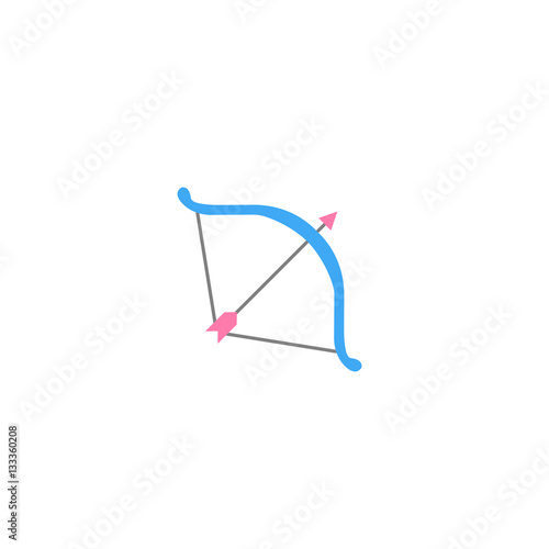 Cupid bow solid icon, Valentine's day, love concept, vector graphics, a colorful linear pattern on a white background, eps 10.