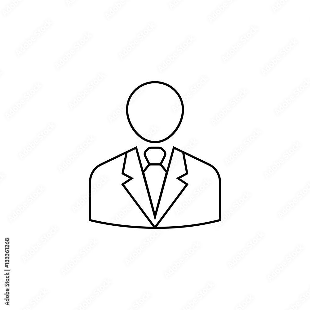 Businessman line icon, user, vector graphics, a linear pattern on a white background, eps 10. Businessman line icon, user, vector graphics, a linear pattern on a white background, eps 10.