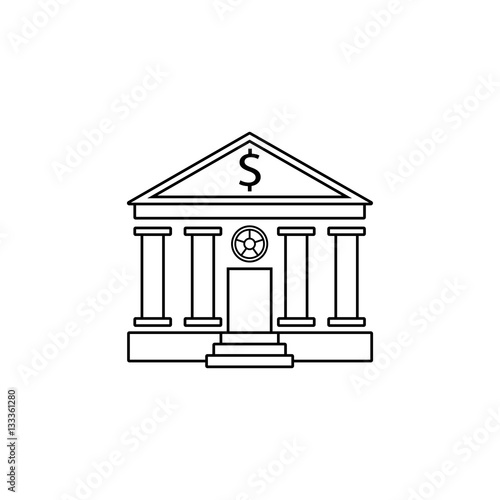 Bank building line icon, banking house, vector graphics, a linear pattern on a white background, eps 10.
