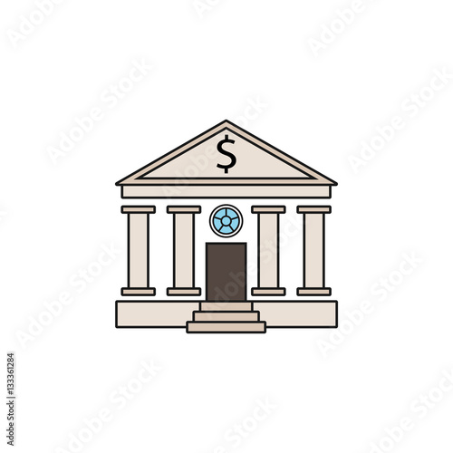 Bank building solid icon, banking house, vector graphics, a colorful linear pattern on a white background, eps 10.