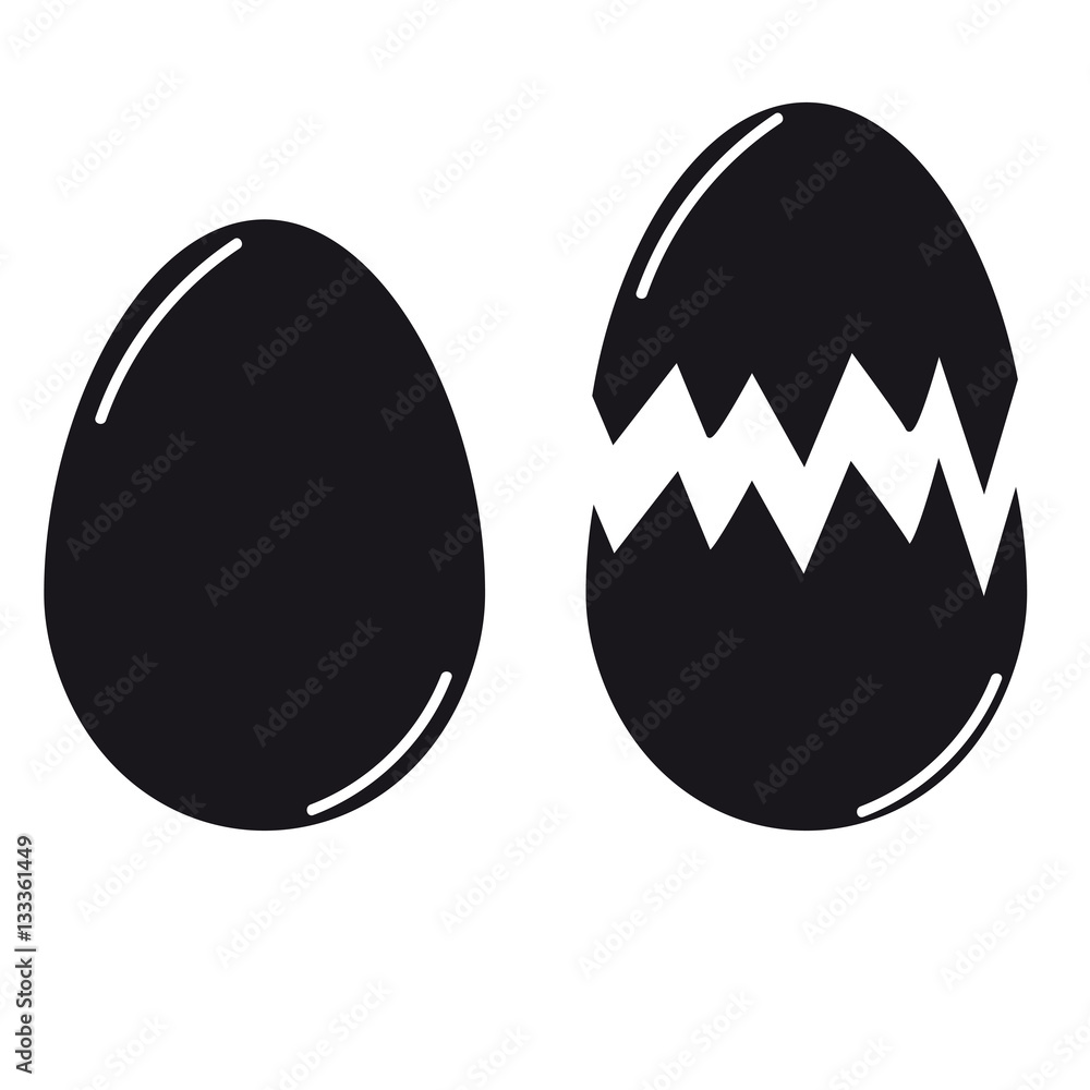 Egg. Icon. Black silhouette. For your design. Egg. Icon. Black silhouette. For your design.