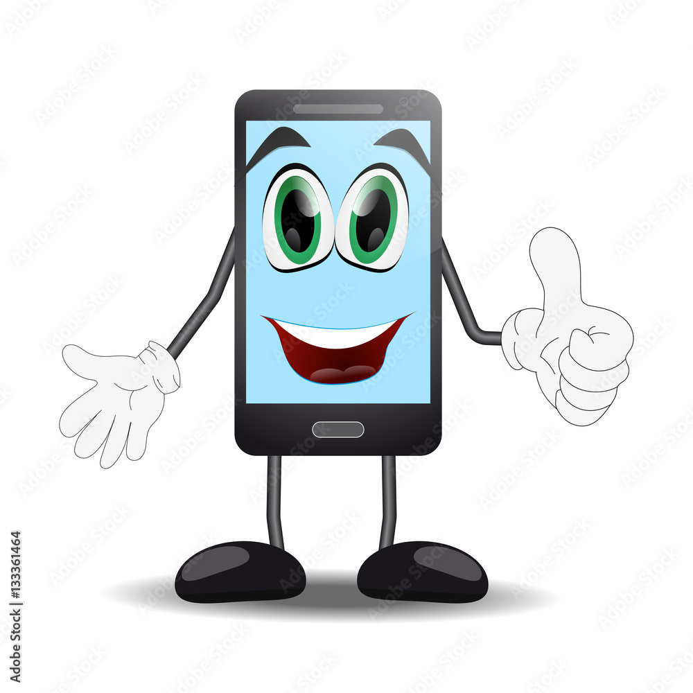 Funny cartoon smartphone. Modern technologies. Communication. For your design. Funny cartoon smartphone. Modern technologies. Communication. For your design.