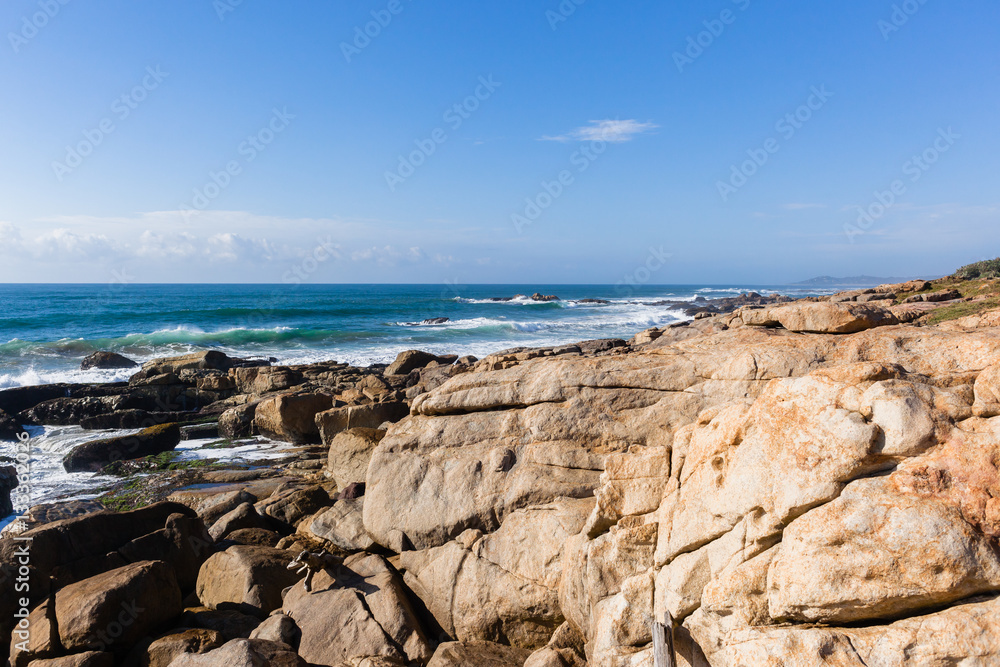 Ocean Waves Rocky  Coastline