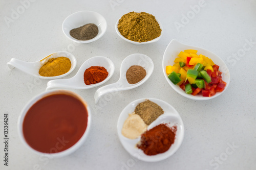Different varieties of ingredients for making lunch