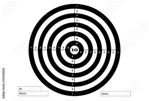 Target for shooting, vector, in white and black colors