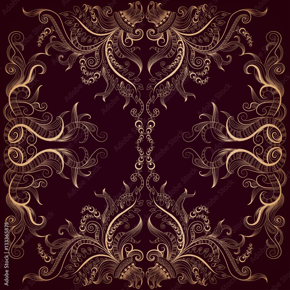 Background with lace hand-drawing ornament on dark Background with lace hand-drawing ornament on dark