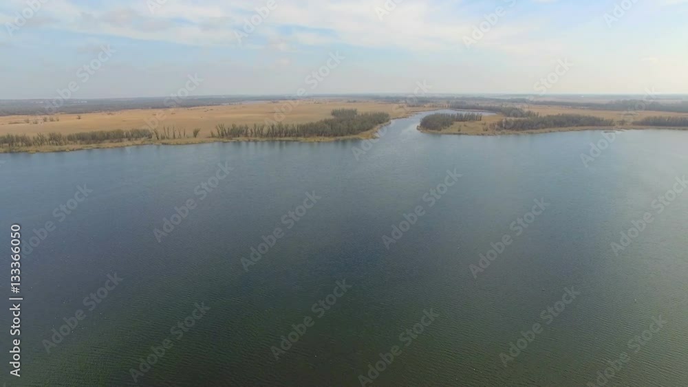Flying over the river on a sunny day Flying over the river on a sunny day