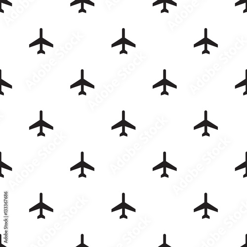 Seamless airplane sign pattern on white