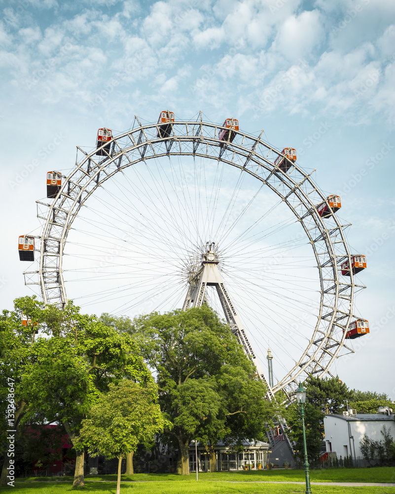 Naklejka premium Ferris wheel in Prater - Vienna, Austria