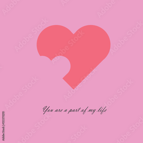 The big pink heart has indented by the small one, the small hear