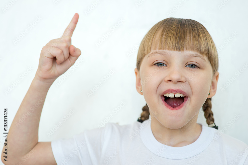 Young girl posing on white background isolated Young girl posing on white background isolated