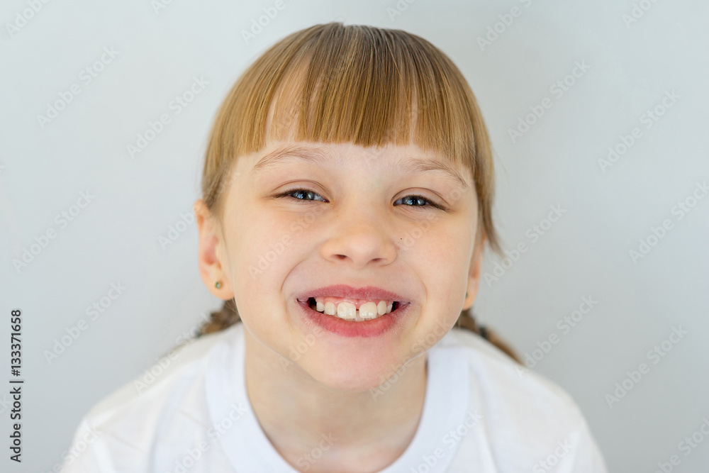 Young girl posing on white background isolated Young girl posing on white background isolated